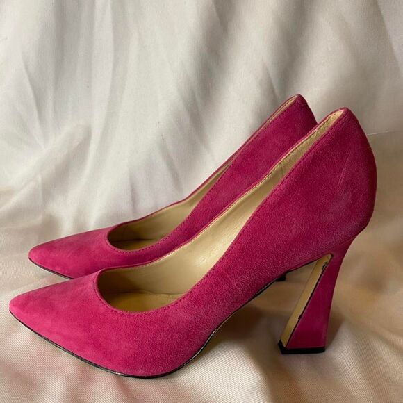 Nine-west Pink Suede Heels - Picture 2 of 5